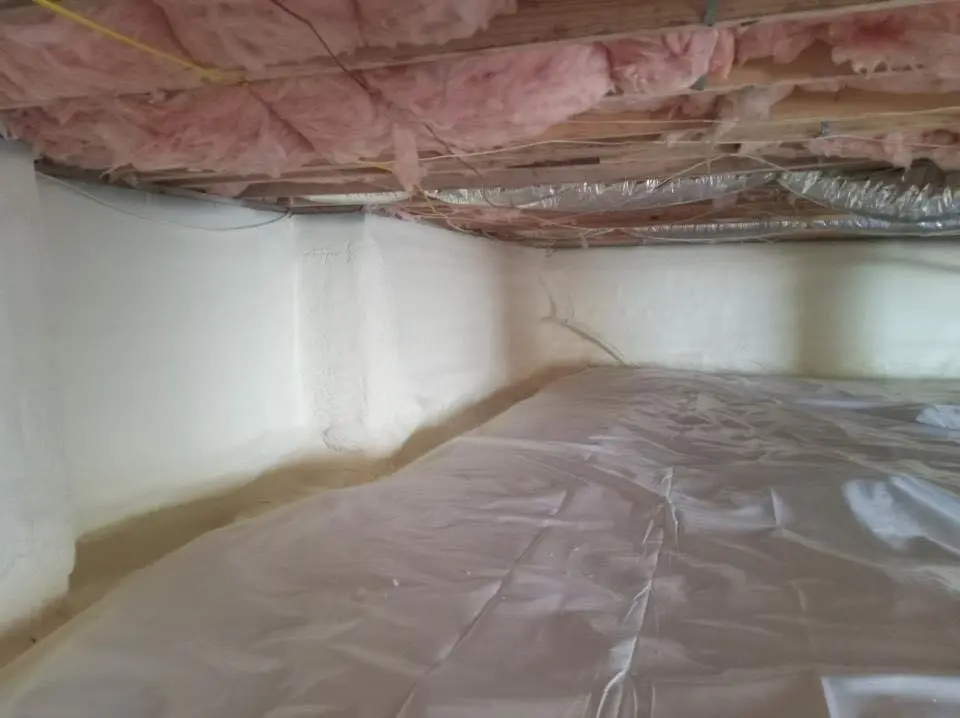 Crawl space encapsulation with closed-cell spray foam for Attic Insulation in Naugatuck