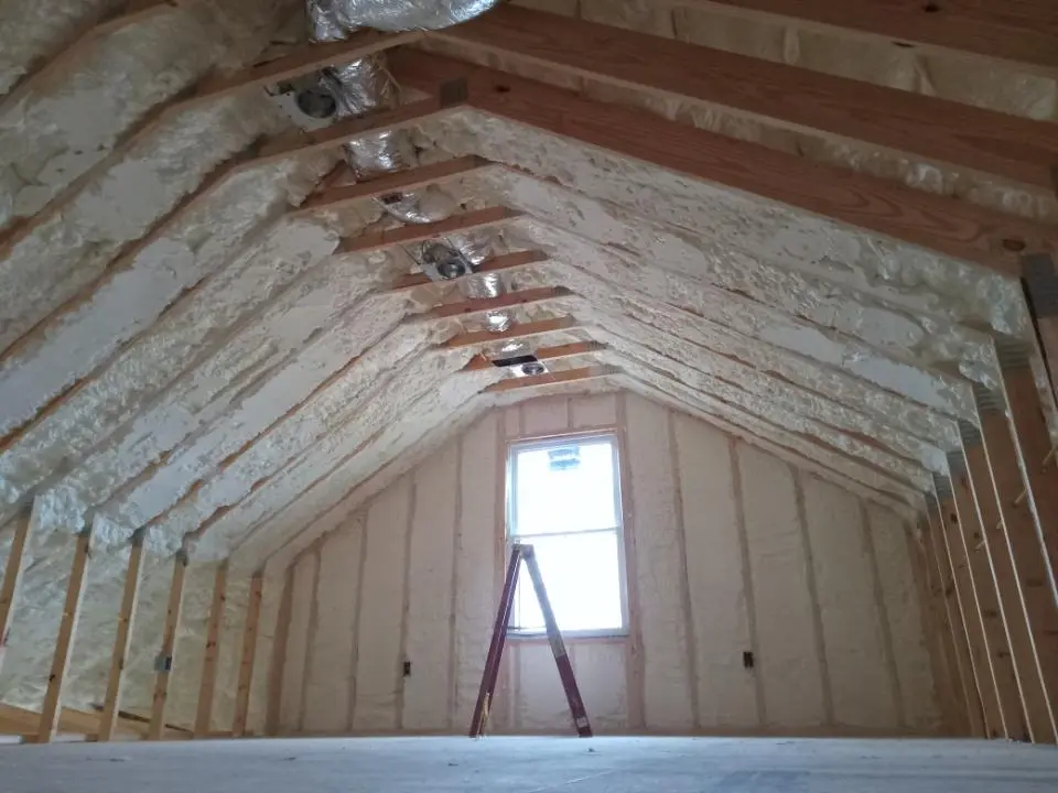 Spray foam roofing application for Crawl Space Insulation project in Naugatuck